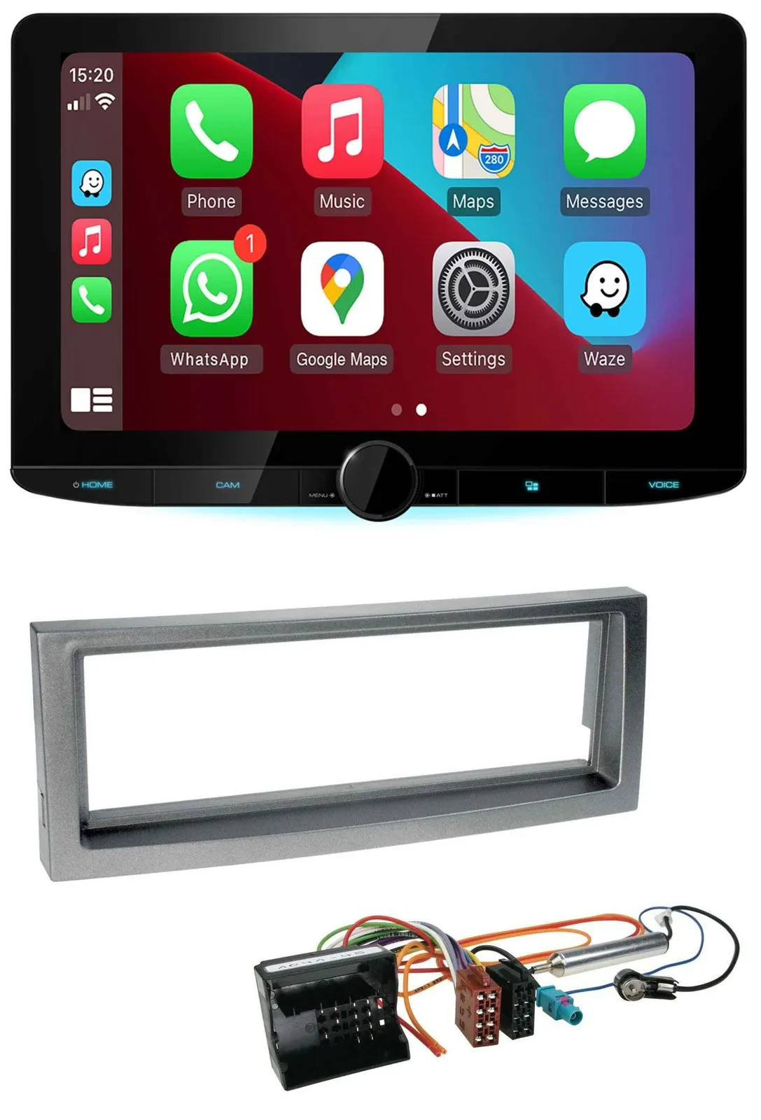 Kenwood MP3 USB DAB Bluetooth Autoradio für Citroen C5 Peugeot 407 ab 04 grau-me