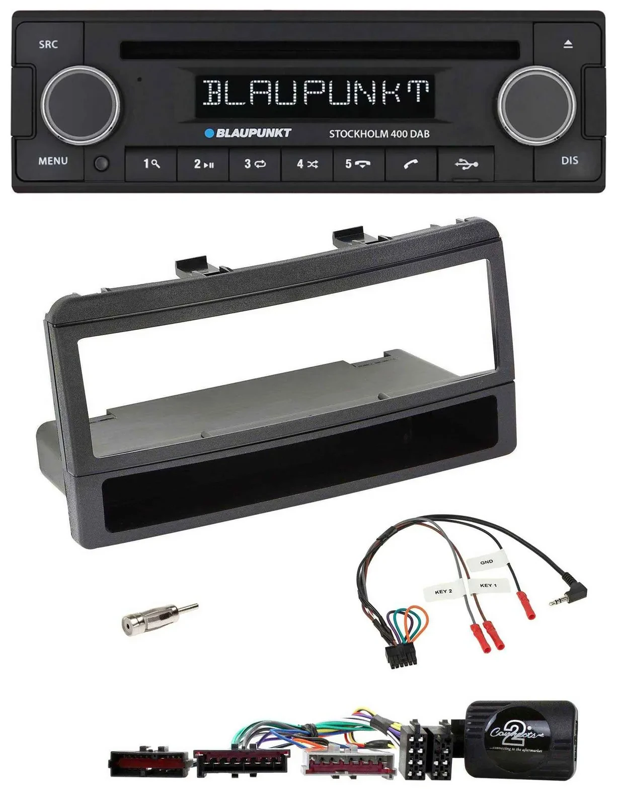 Blaupunkt Lenkrad Bluetooth DAB CD USB Autoradio für Ford Mondeo 00-02 schwarz A