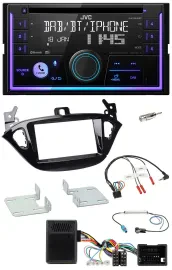 JVC Lenkrad USB 2DIN DAB Bluetooth CD Autoradio für Opel Adam ab 2013 Corsa E