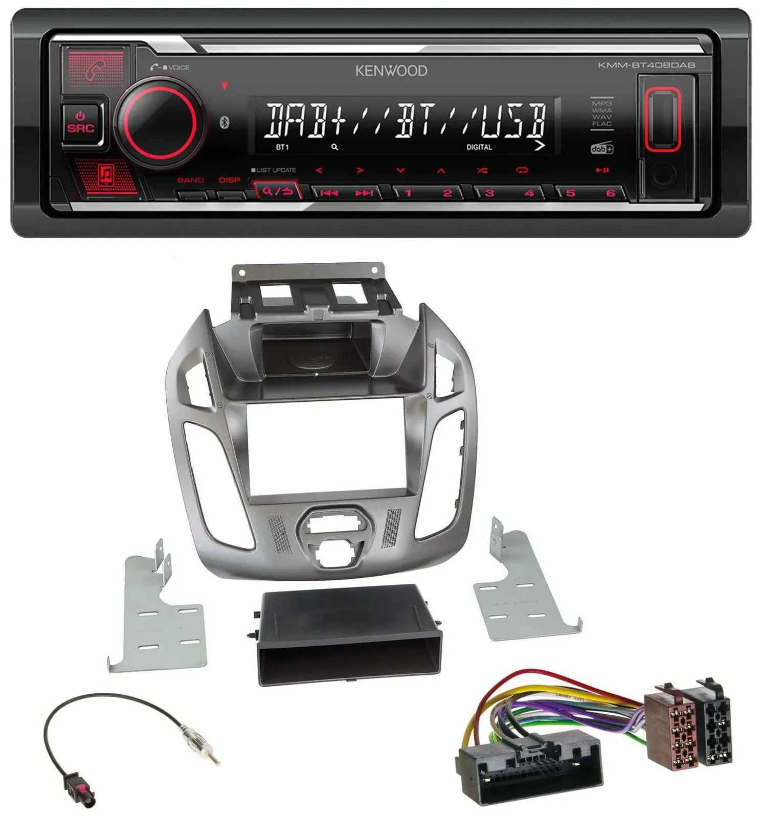Kenwood MP3 Bluetooth USB DAB Autoradio für Ford Connect Transit 2012-2018 ohne