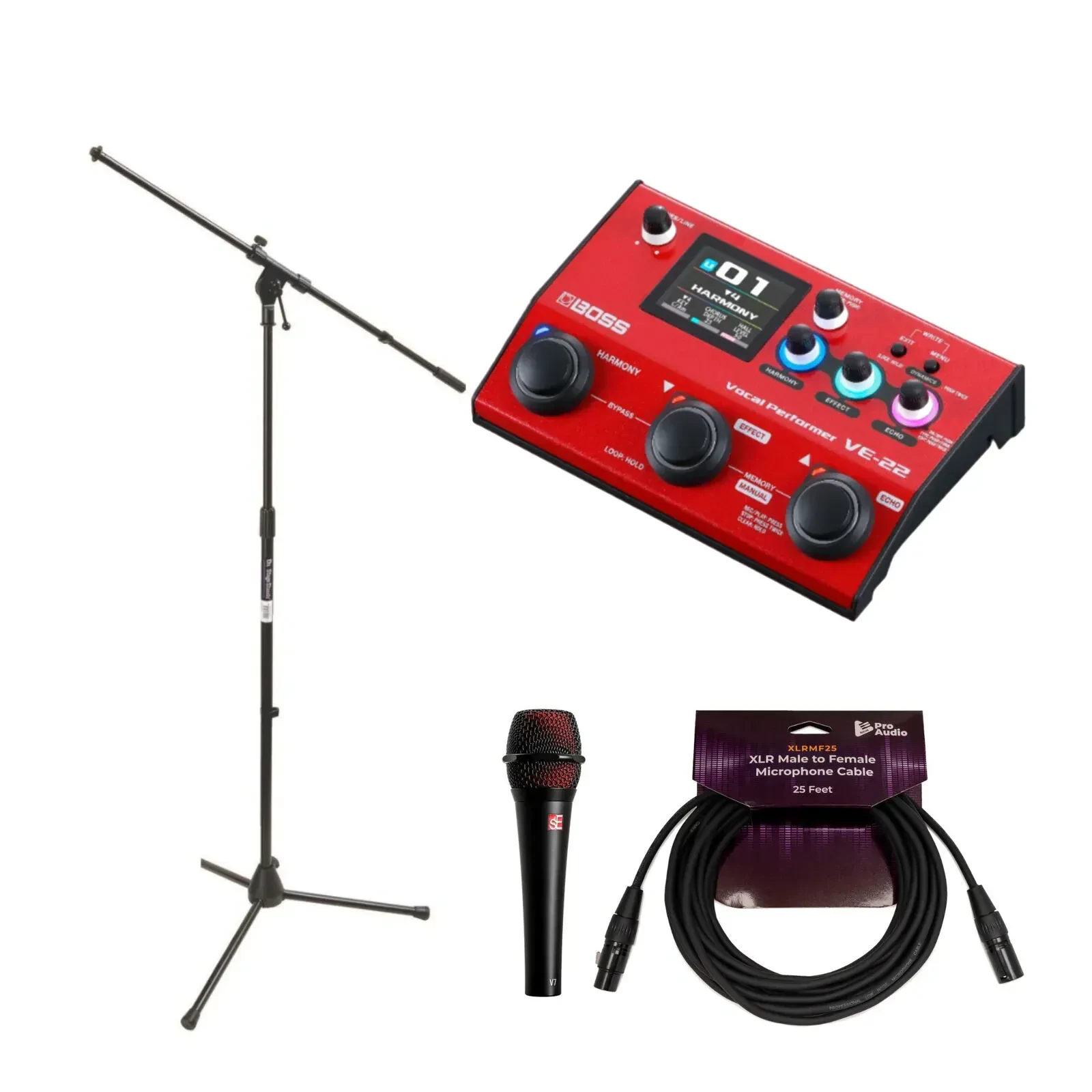 Вокальный процессор BOSS VE-22 Vocal Performer с микрофоном и аксессуарами