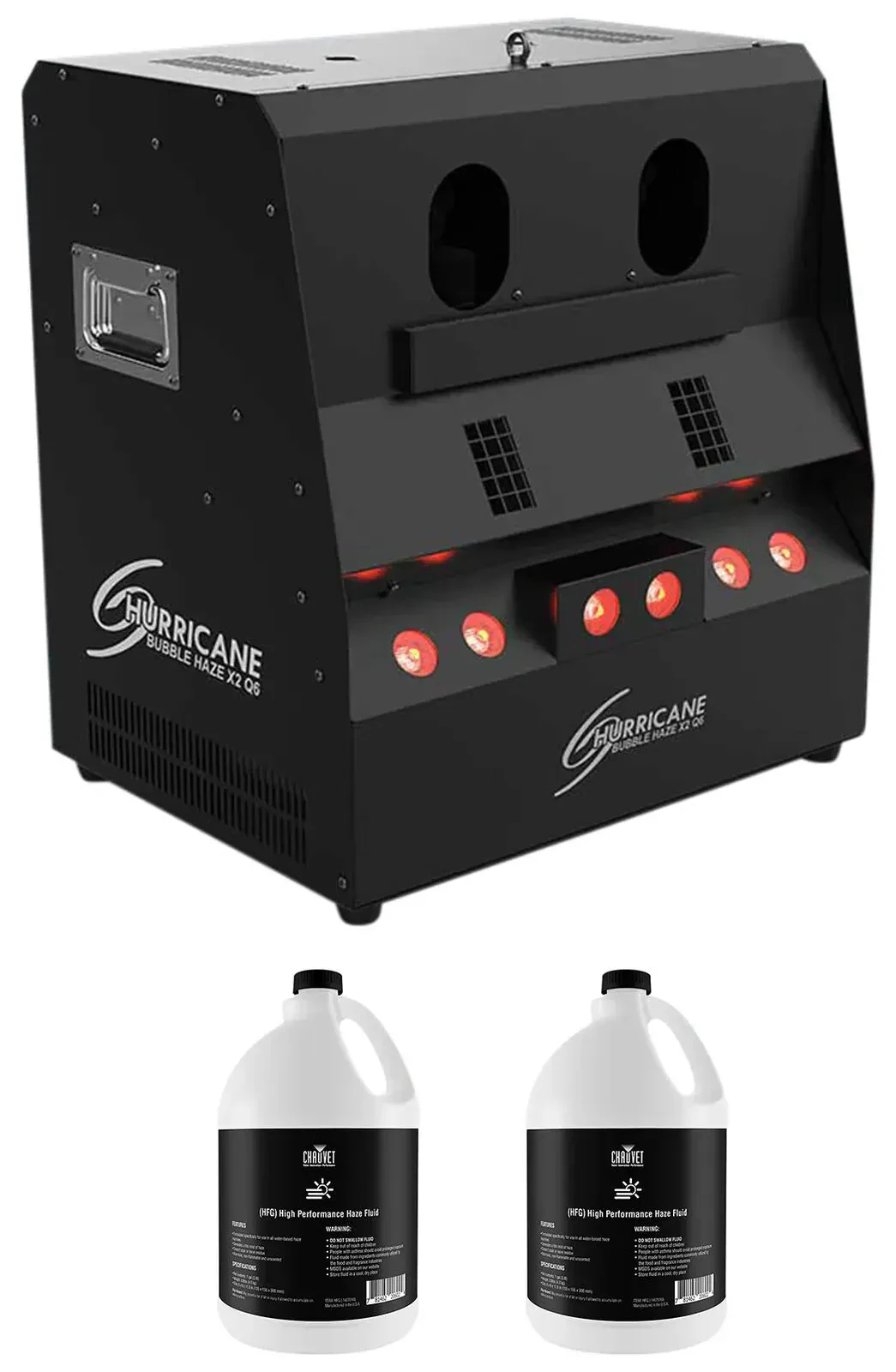 Генератор тумана Chauvet DJ Hurricane Bubble Haze X2 Q6 RGB+UV DMX с жидкостью