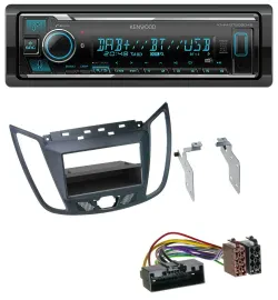 Kenwood Bluetooth MP3 DAB USB Autoradio für Ford C-Max / Kuga - dunkelgrau