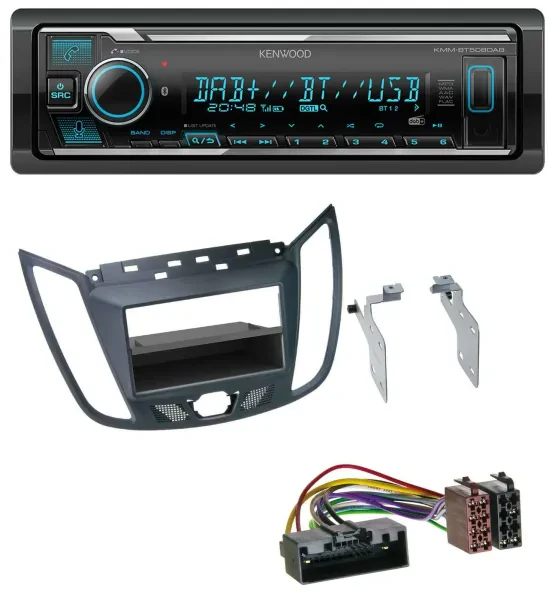 Kenwood Bluetooth MP3 DAB USB Autoradio für Ford C-Max / Kuga - dunkelgrau