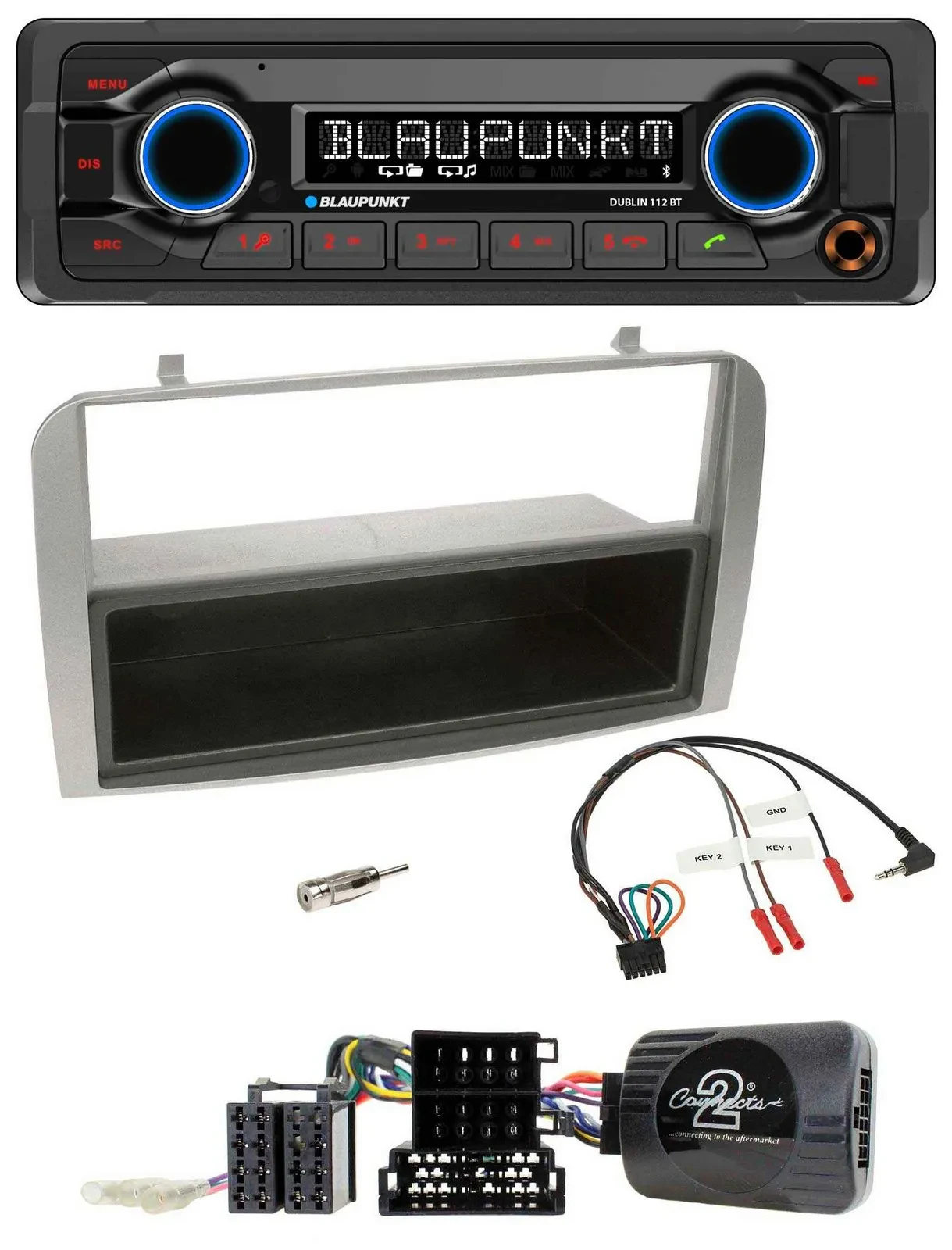 Blaupunkt MP3 Bluetooth USB Lenkrad Autoradio für Alfa GT 147 07-10 silber Ablag