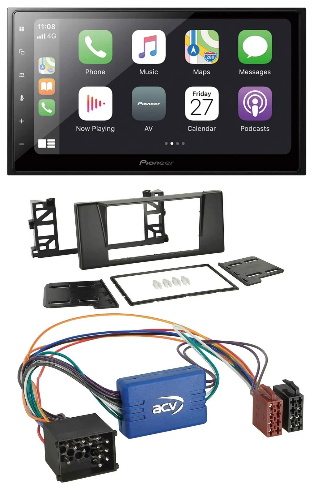 Pioneer MP3 Bluetooth DAB 2DIN USB Autoradio für BMW X5 E53 5er E39 Rundpin Akti