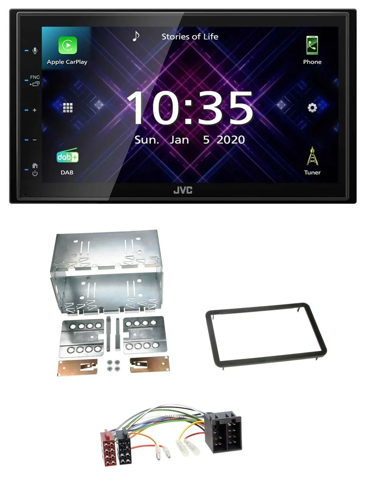 Автомагнитола для Alfa Romeo 159/Brera/Spider (с 2005) JVC 2-DIN, DAB, MP3, Bluetooth, USB