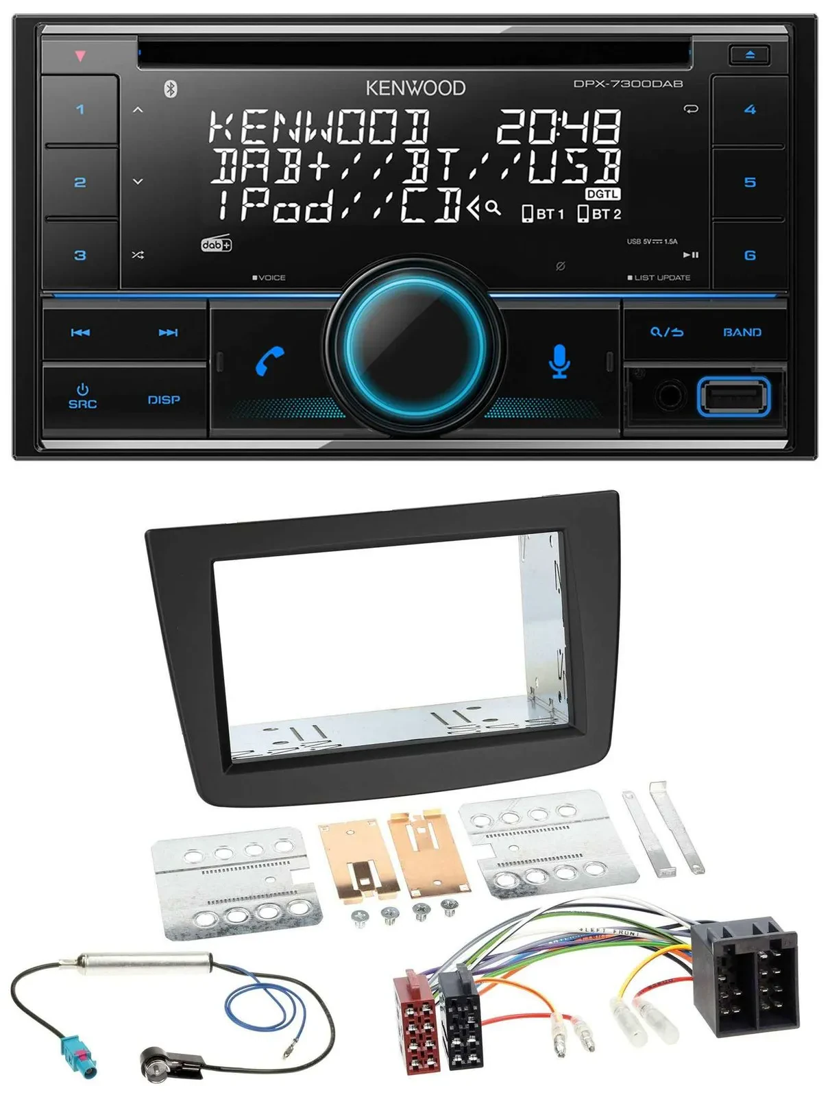 Kenwood CD 2DIN DAB USB MP3 Bluetooth Autoradio für Alfa Romeo Mito 08-14 955 IS