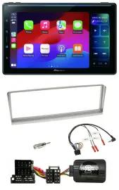 Автомагнитола Pioneer Bluetooth DAB USB для Alfa Romeo 156 2002–2003, серебристая, совместимая с кнопками на руле