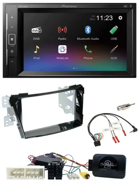 Pioneer DAB Lenkrad 2DIN Bluetooth USB Autoradio für Hyundai i40 ab 16 VF Klavie