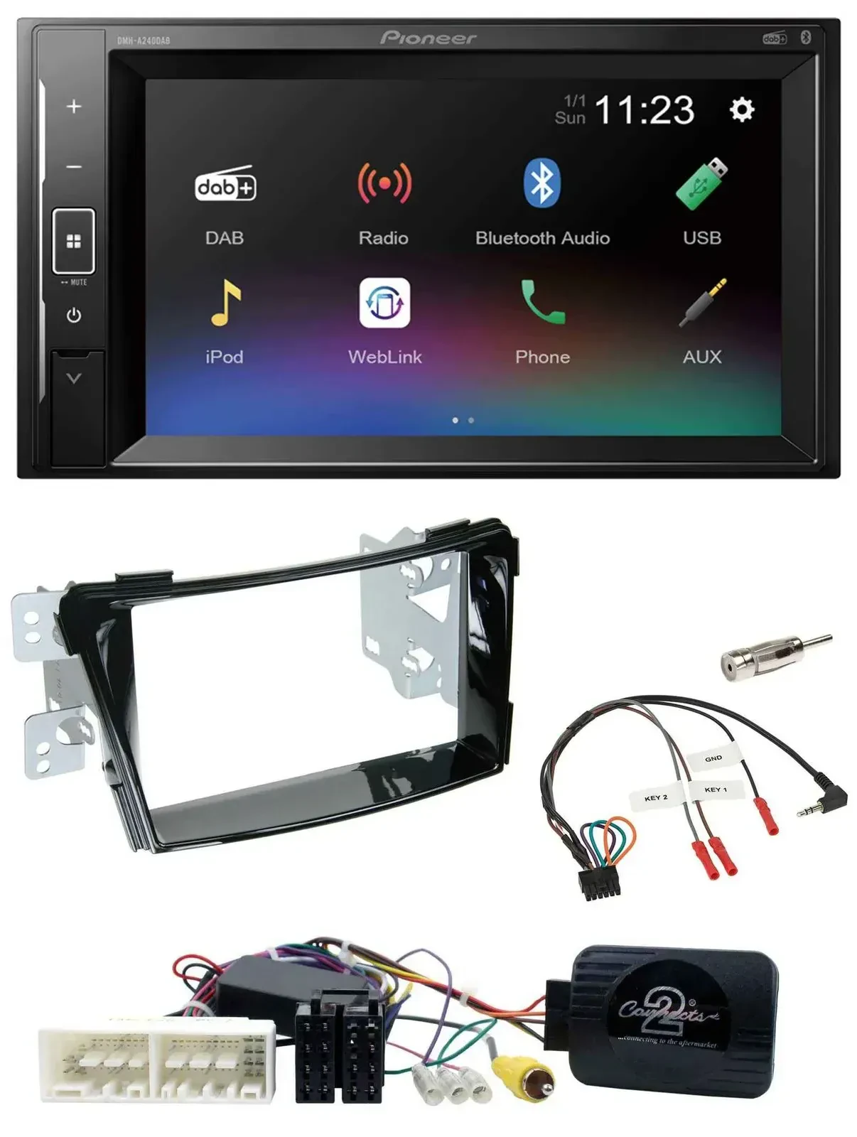 Автомагнитола для Hyundai i40 (с 2016) Pioneer 2DIN, DAB, Bluetooth, USB