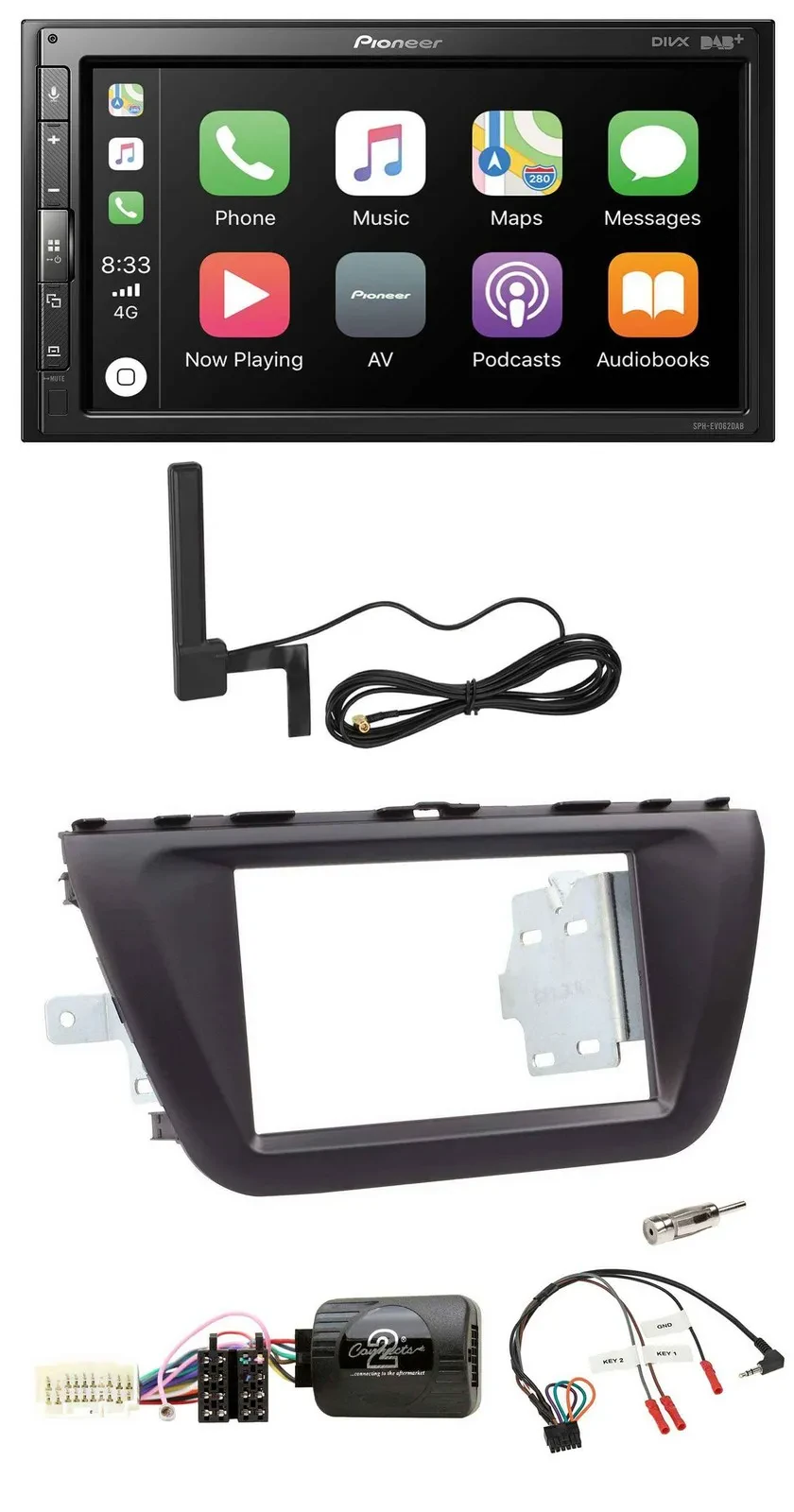 Pioneer USB 2DIN Bluetooth DAB Lenkrad Autoradio für Suzuki SX4 ab 2013