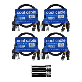 Blizzard Lighting DMX5PCT-3 3 FT IP Rated Combo Cable 4-Pack