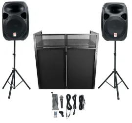 2 Rockville 12" Speakers+Stands w/Bluetooth+Booth For Backyard Party Movie Night