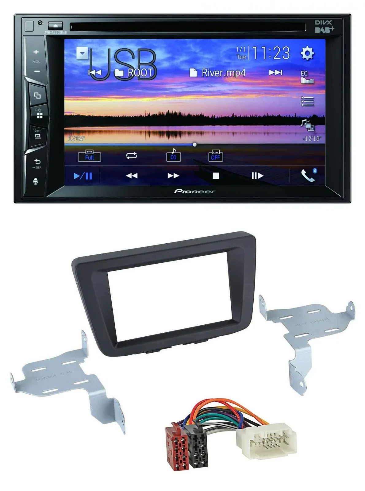 Pioneer Bluetooth 2DIN USB DVD DAB MP3 Autoradio für Suzuki Baleno EW ab 2016