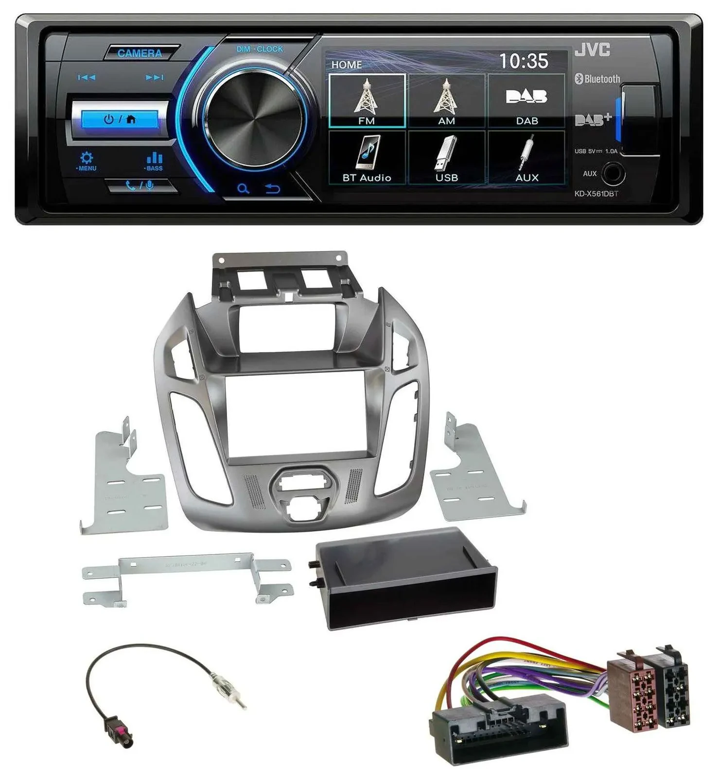 JVC Bluetooth MP3 USB DAB Autoradio für Ford Transit Connect mit Display 12-18 s