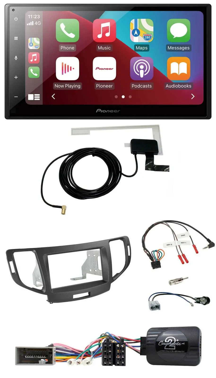 Автомагнитола для Honda Accord 2008–2015 Pioneer 2-DIN, USB, Bluetooth, DAB, антрацит