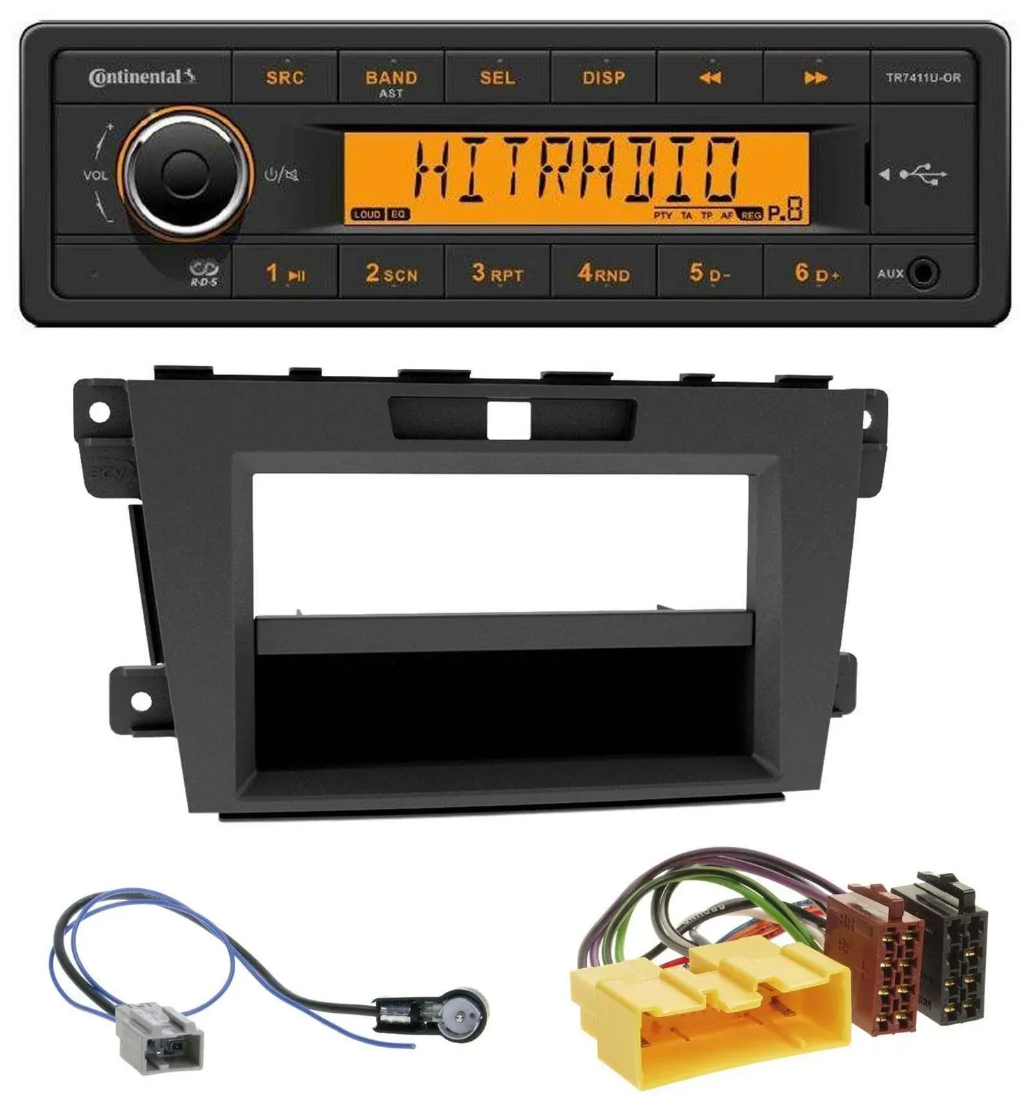 Continental 1DIN USB AUX MP3 Autoradio für Mazda CX-7 (2009-2013)