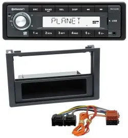 Continental USB MP3 AUX 1DIN Autoradio für Saab 9.3 (ab 2006)