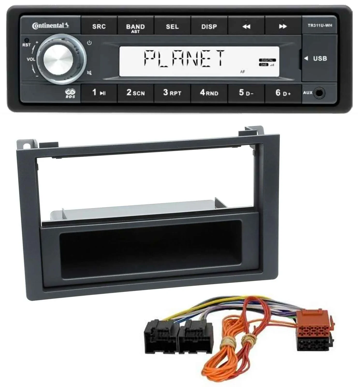 Continental USB MP3 AUX 1DIN Autoradio für Saab 9.3 (ab 2006)