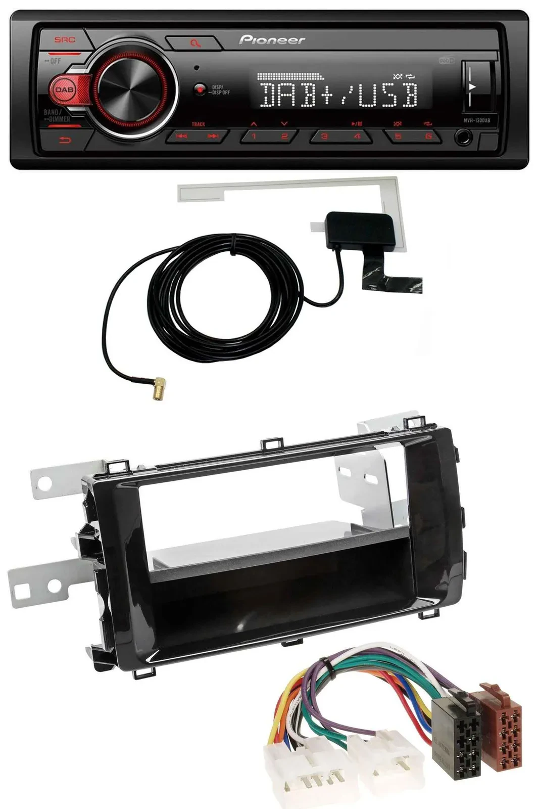 Автомагнитола для Toyota Auris (с 2013) Pioneer 1 DIN, MP3, DAB, USB, AUX, черный