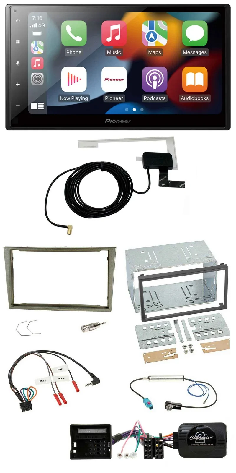 Pioneer Lenkrad USB Bluetooth DAB 2DIN Autoradio für Opel Corsa D Astra H Zafira