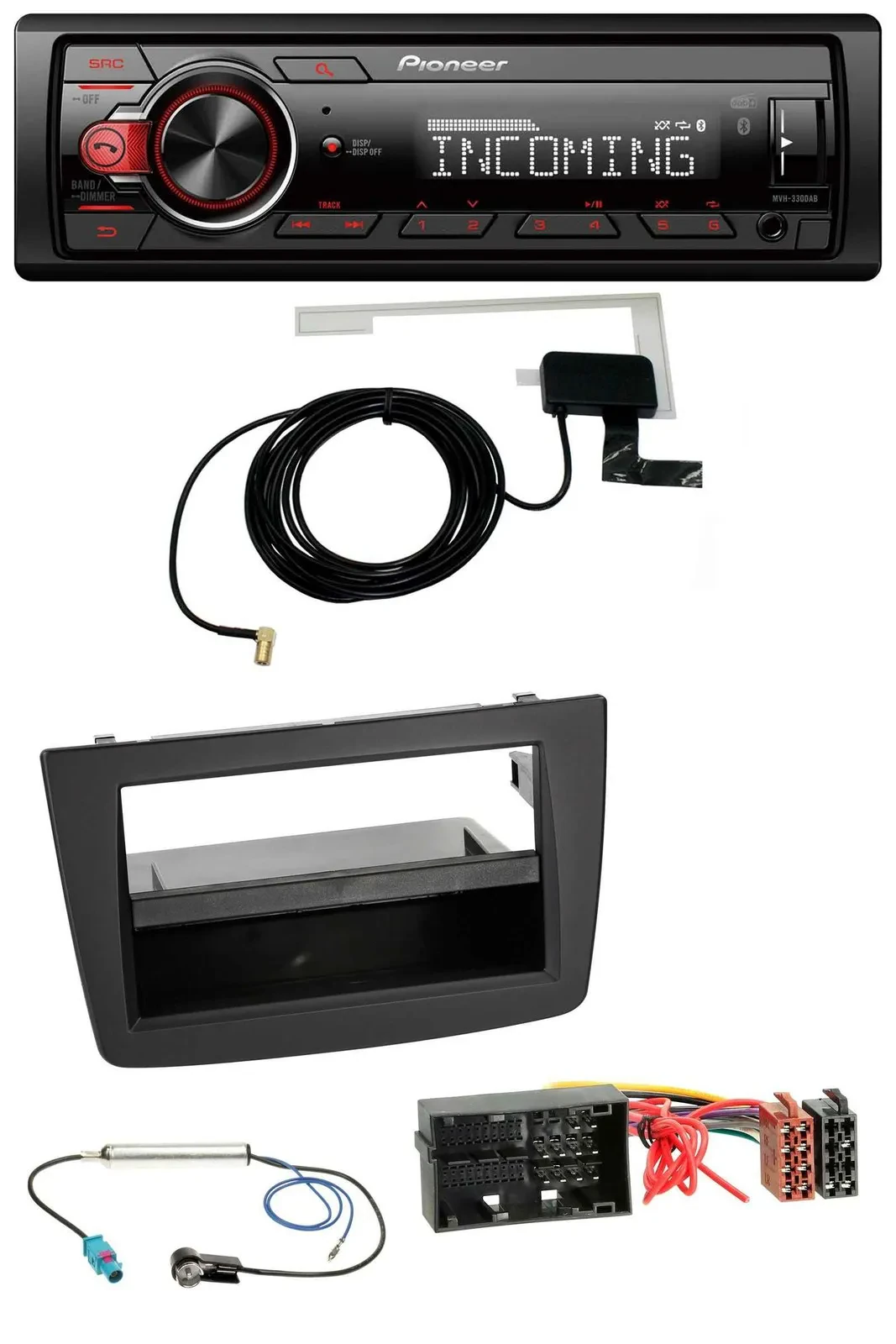 Pioneer MP3 AUX CD DAB USB Autoradio für Alfa Romeo Mito 955 ab 14 schwarz