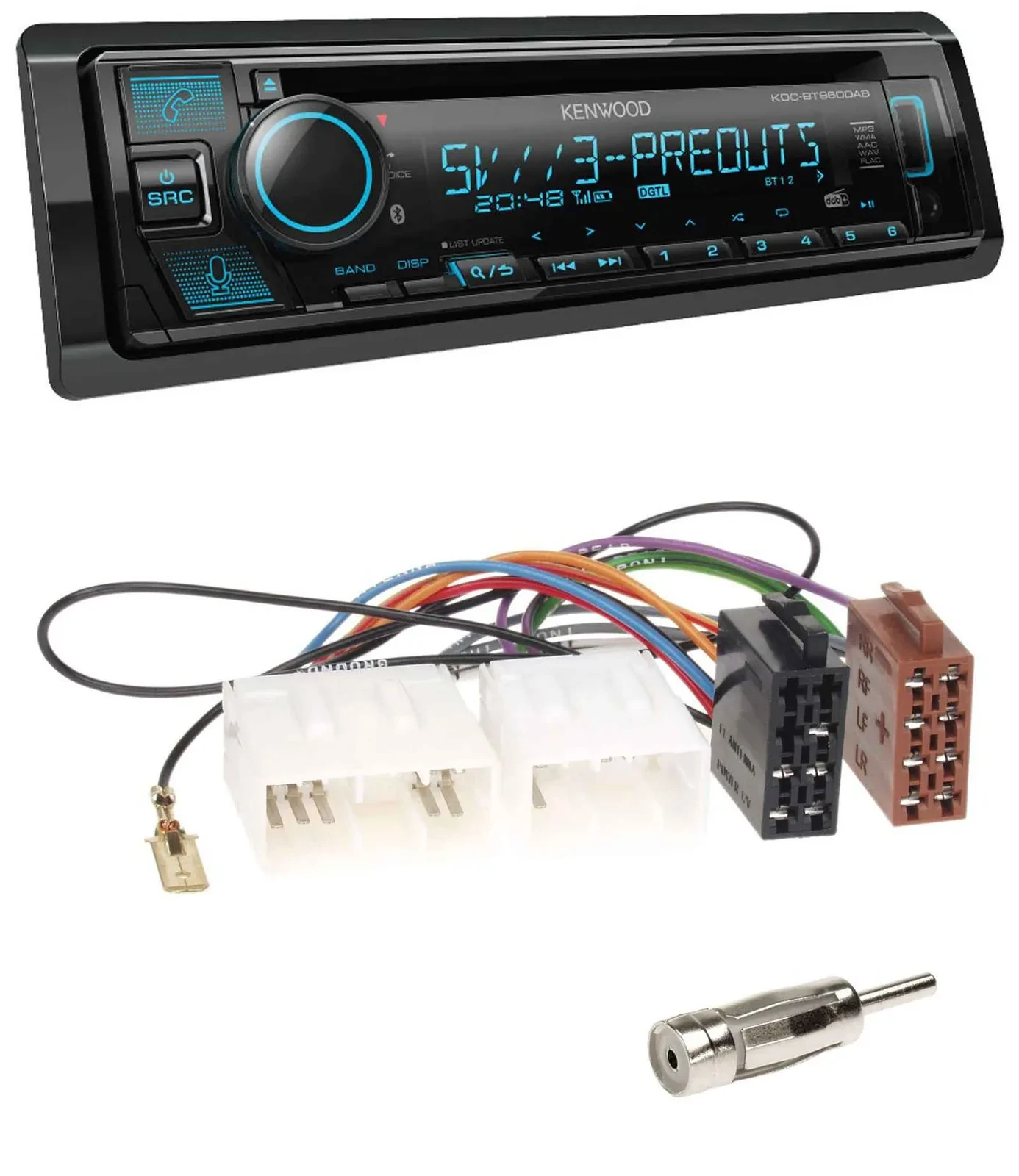 Kenwood Bluetooth USB CD MP3 DAB Autoradio für Mazda MX-5 (1989-2000)