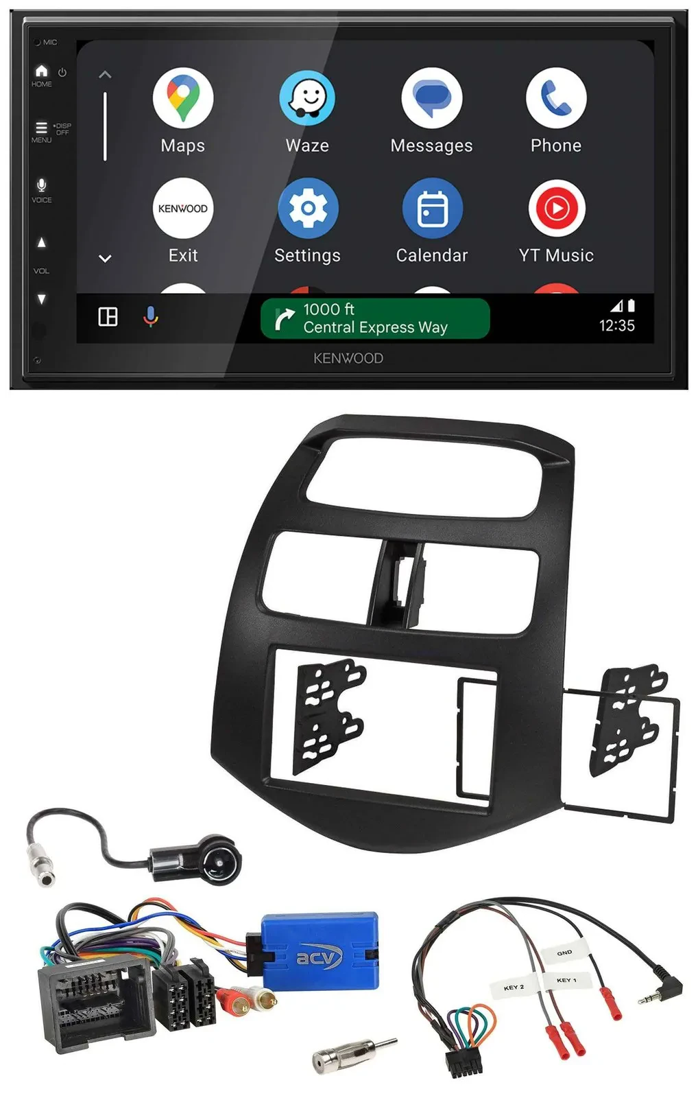 Kenwood DAB Bluetooth USB Lenkrad 2DIN Autoradio für Chevrolet Spark 2013-2015