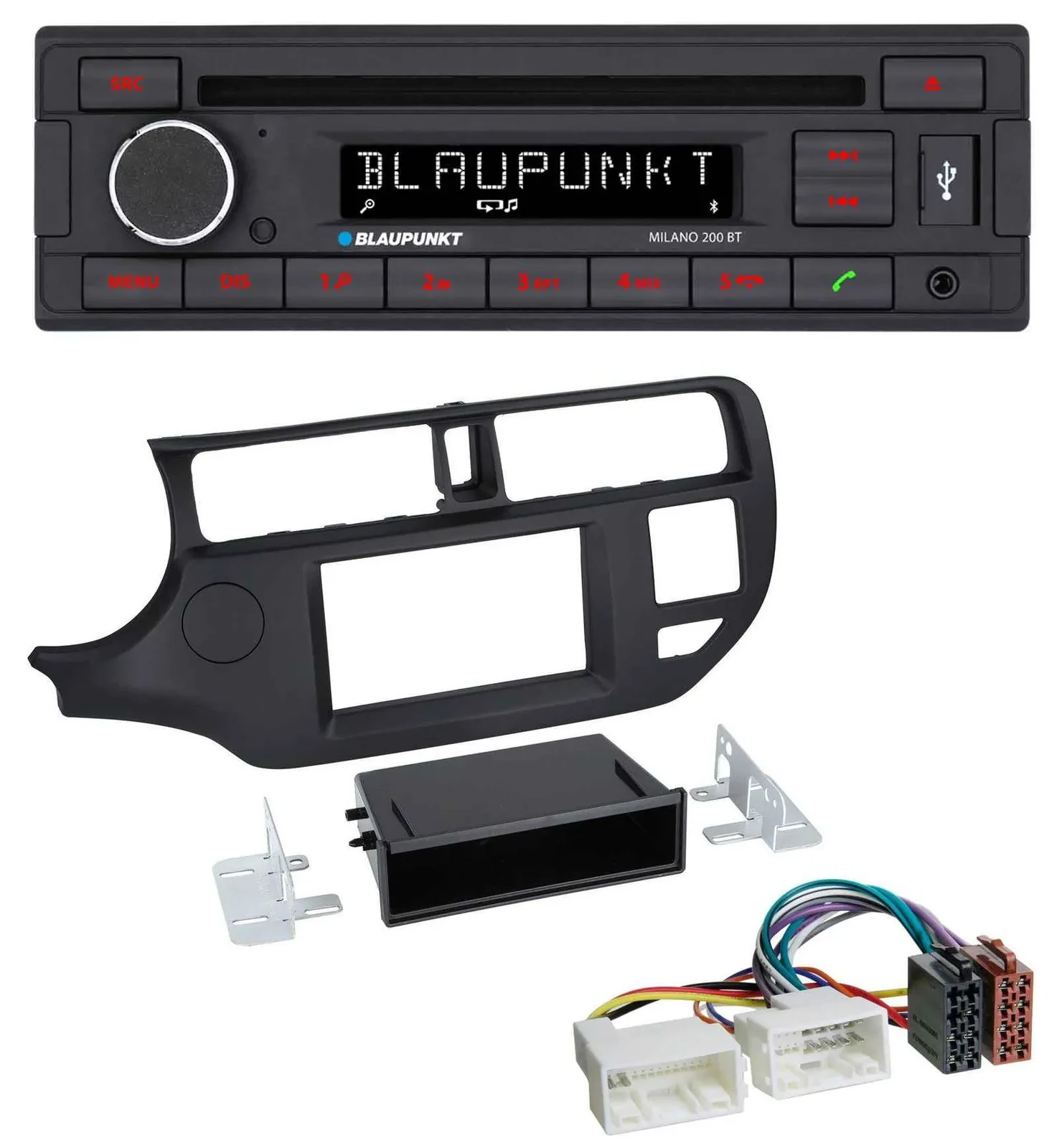 Автомагнитола для Kia Rio (UB 2011–2014) Blaupunkt MP3 USB CD Bluetooth AUX черная