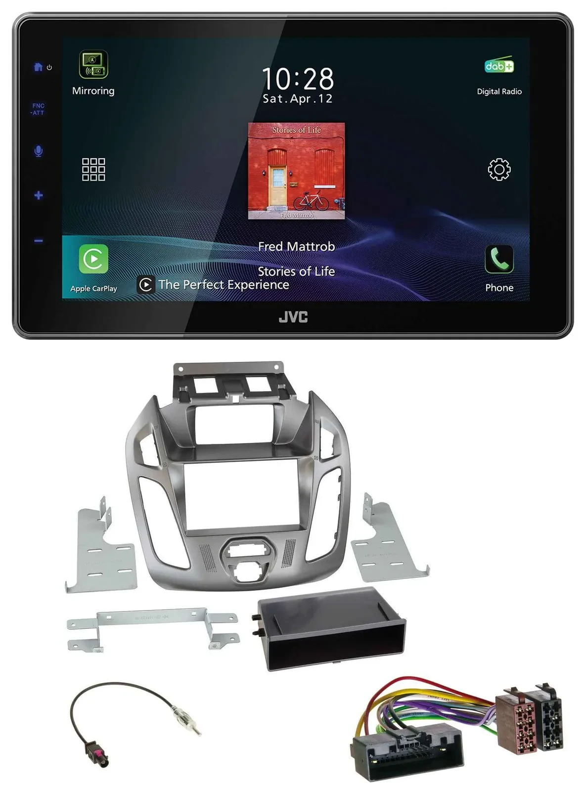 JVC DAB MP3 Bluetooth USB Autoradio für Ford Transit Connect mit Display 12-18 s