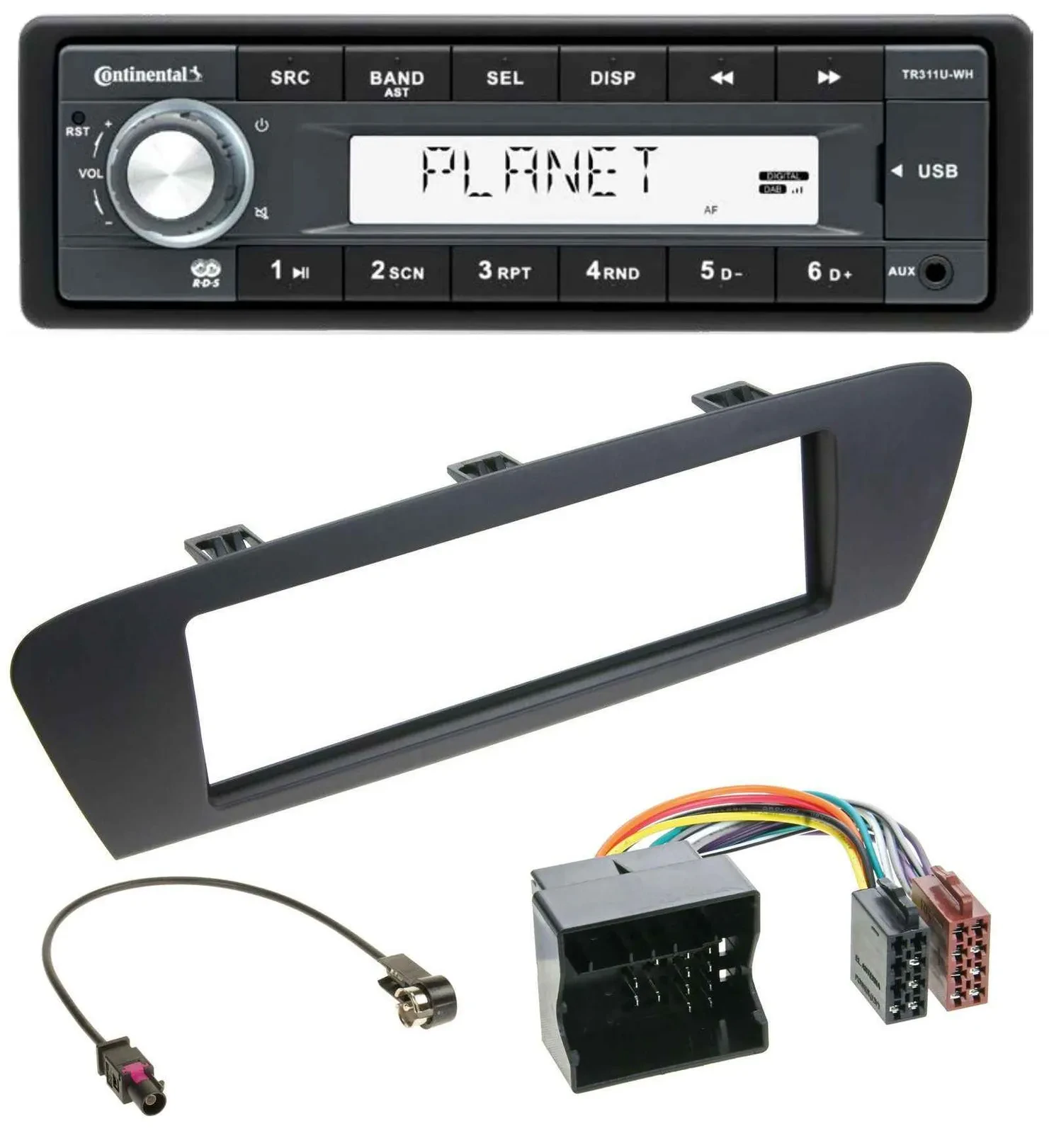 Continental USB MP3 AUX 1DIN Autoradio für Renault Scenic (ab 12) - braun