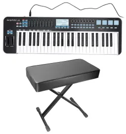 Samson Graphite 49 Key USB MIDI DJ Keyboard Controller w/ Aftertouch/Fader+Bench