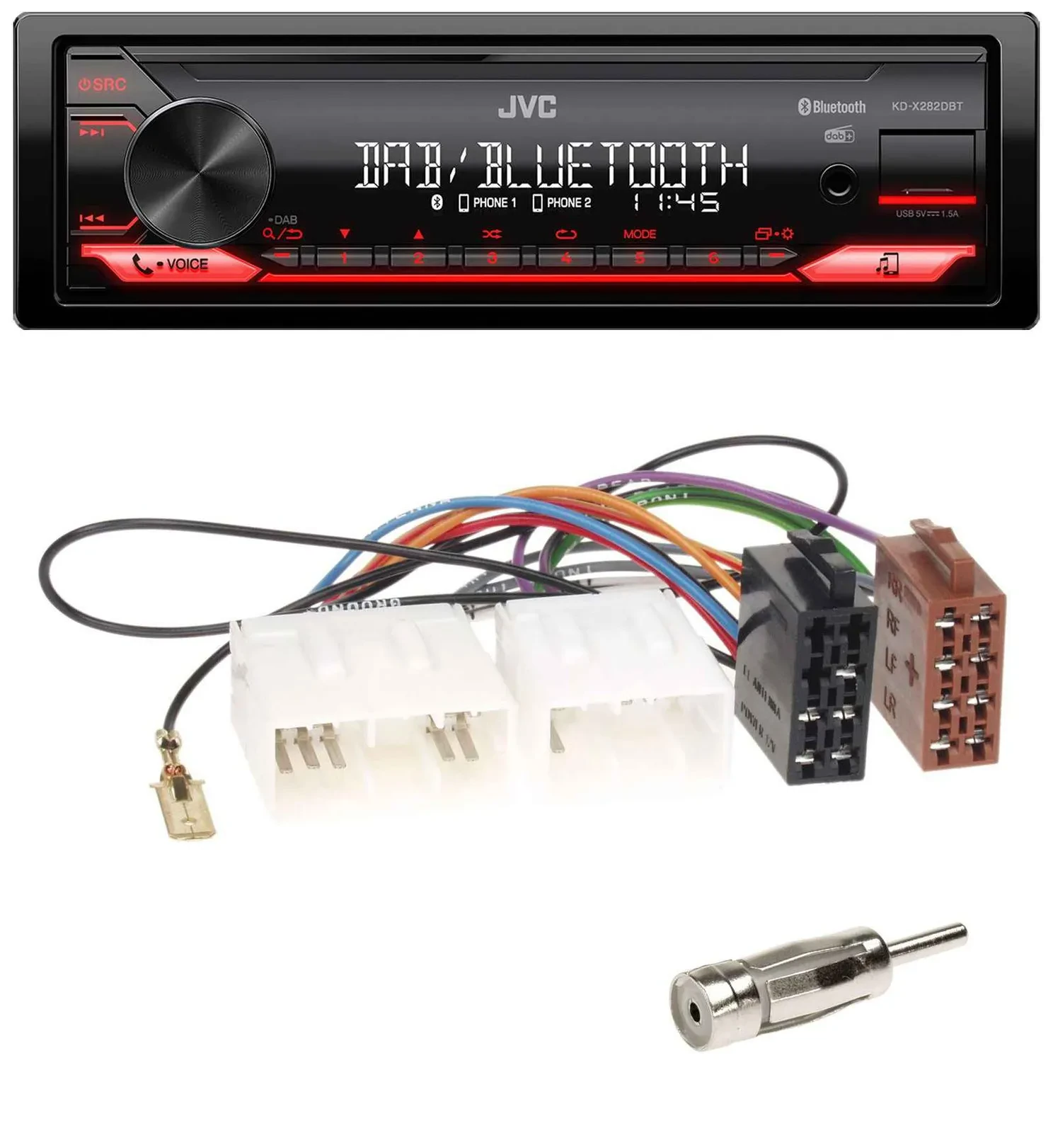 Автомагнитола для Mazda MX-5 (1989–2000) JVC Bluetooth, USB, DAB, MP3