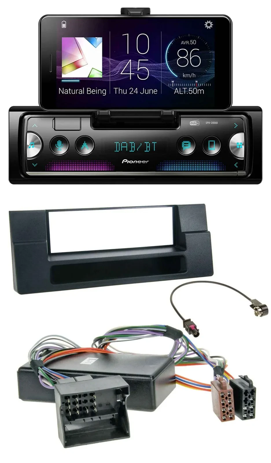 Pioneer USB MP3 Bluetooth DAB Autoradio für BMW X5 E53 5er E39 Ablagefach Quadlo