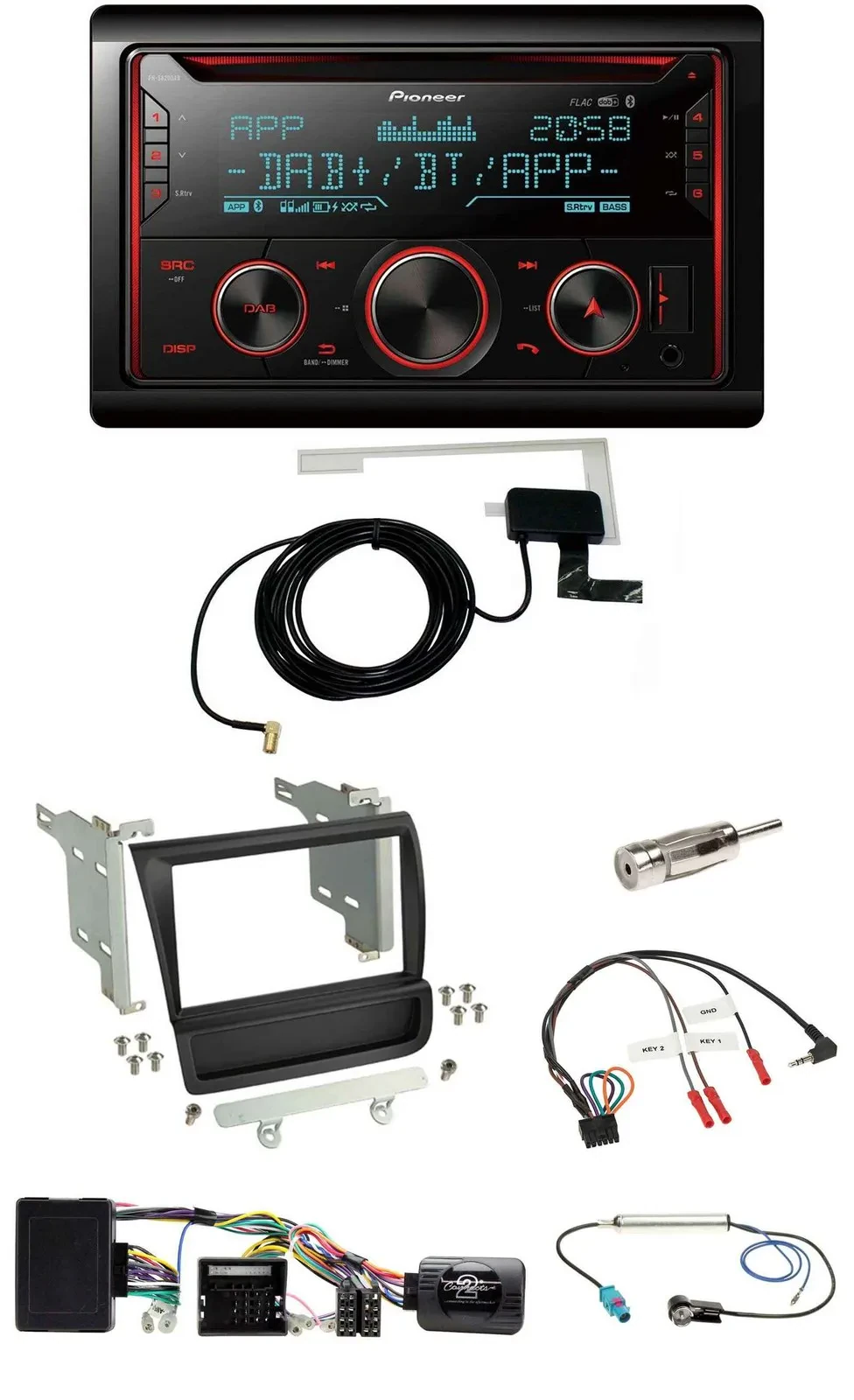 Pioneer 2DIN Lenkrad DAB USB CD Bluetooth Autoradio für Audi R8 42 2006-2015