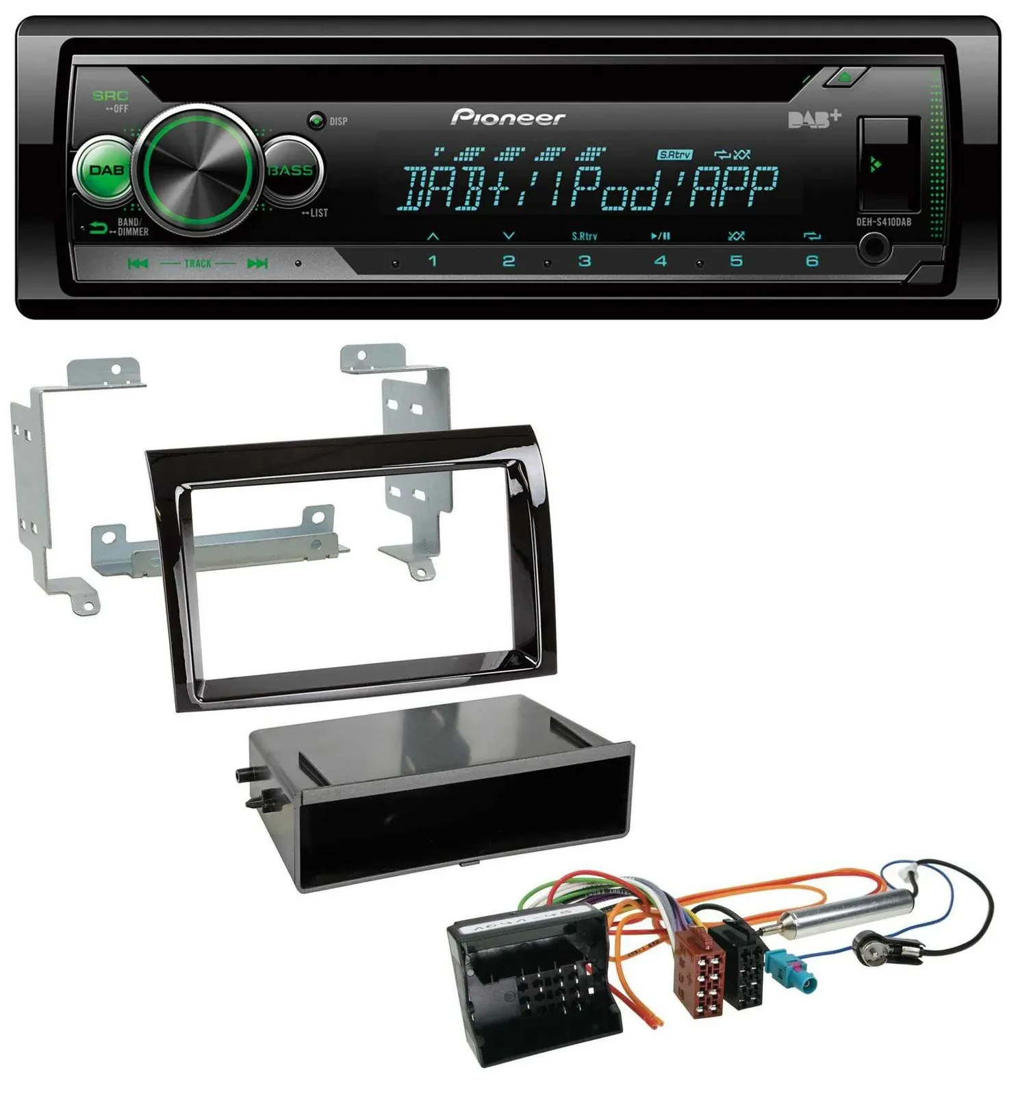 Pioneer USB MP3 DAB AUX CD Autoradio für Citroen Jumper 06-11 Quadlock piano sch
