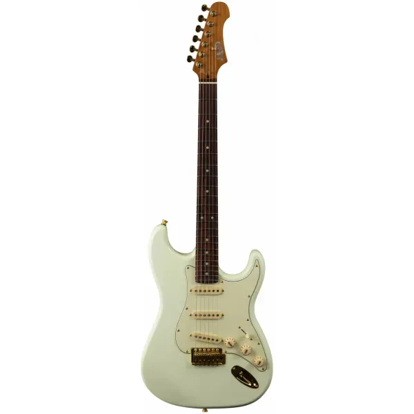 Электрогитара JET Guitars JS-380 Stratocaster SSS Rosewood FB Gold HW Olimpic White