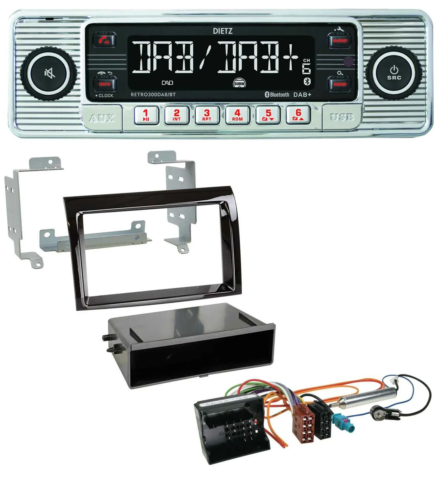 Dietz Bluetooth MP3 DAB USB Autoradio für Citroen Jumper 06-11 Quadlock piano sc