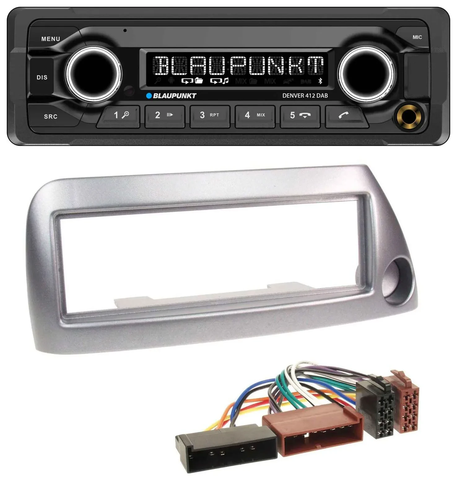 Blaupunkt Bluetooth DAB MP3 USB Autoradio für Ford Ka bis 2008 silber-metallic