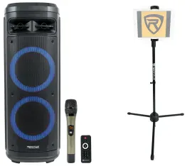 Rockville Go Party ZR10 Dual 10" Portable Karaoke Machine System w/Tablet Stand