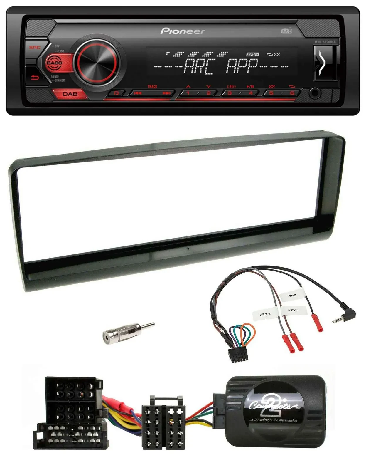 Автомагнитола для Alfa Romeo 156 (2000–2001) Pioneer DAB, 1-DIN, USB, MP3, черная