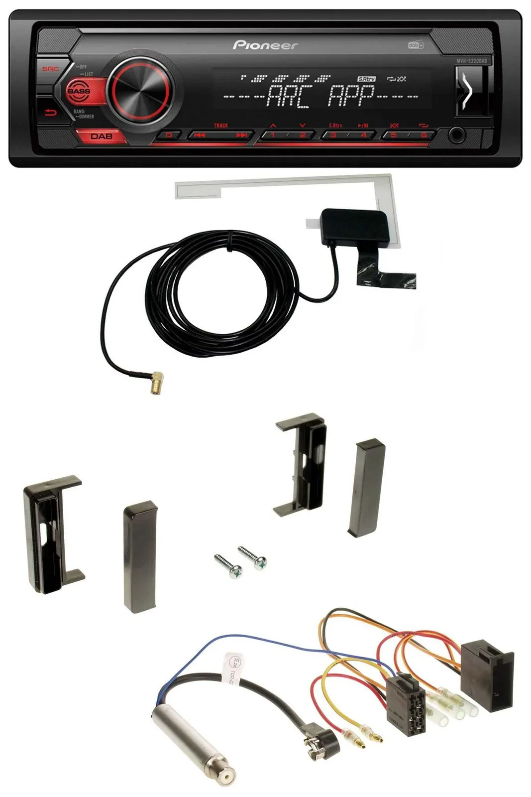 Автомагнитола для Audi TT (1998–2006) Pioneer 1DIN, USB, DAB, MP3, AUX, ISO
