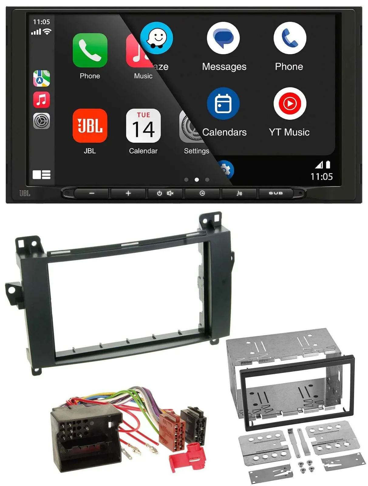 JBL USB 2DIN MP3 Bluetooth AUX Autoradio für Mercedes A-Klasse W169 C169