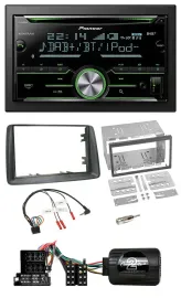 Pioneer Bluetooth Lenkrad DAB 2DIN USB CD Autoradio für Fiat Panda 2004-2007 gra
