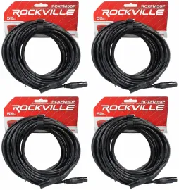 Микрофонный кабель Rockville RCXFM50P-B Black 15.25 м (4 штуки)