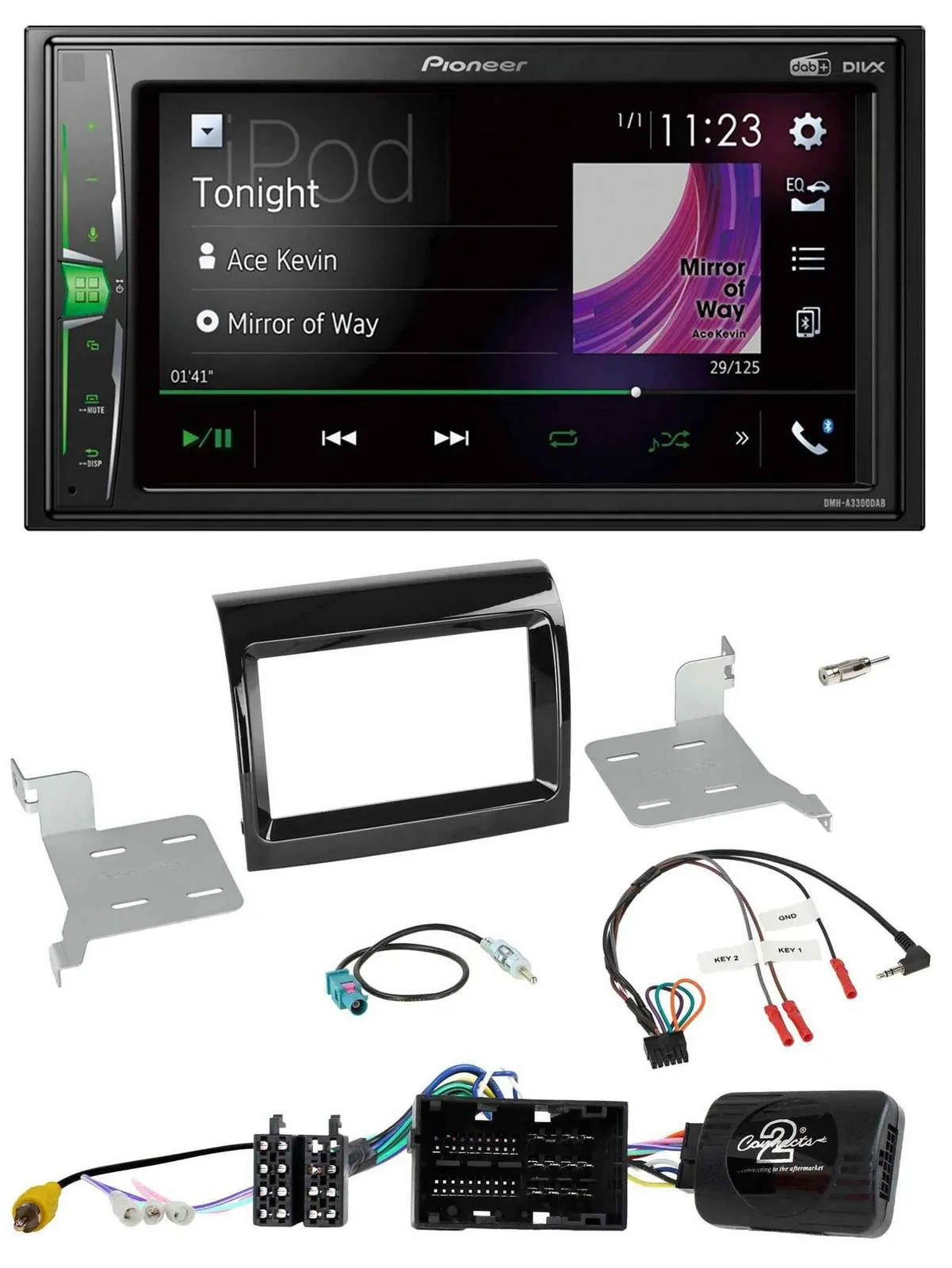 Pioneer 2DIN Lenkrad DAB USB Bluetooth Autoradio für Citroen Fiat Peugeot 2016-2