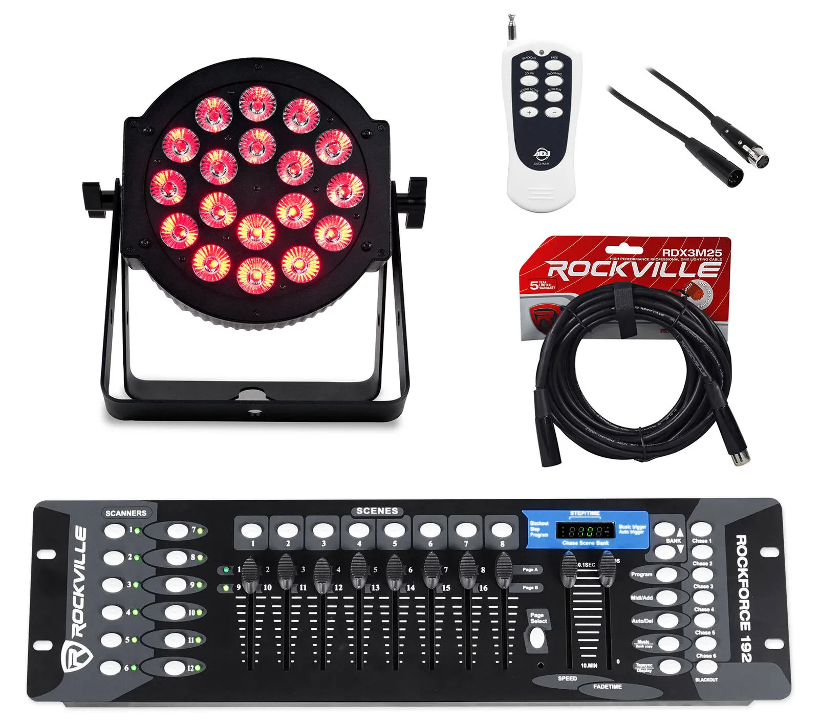 Прибор смены цвета American DJ 18P HEX LED с DMX-пультом и аксессуарами