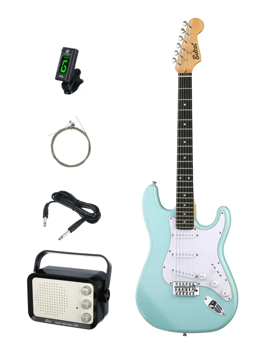 Электрогитара Belcat BST-KIT-BL Blue с аксессуарами