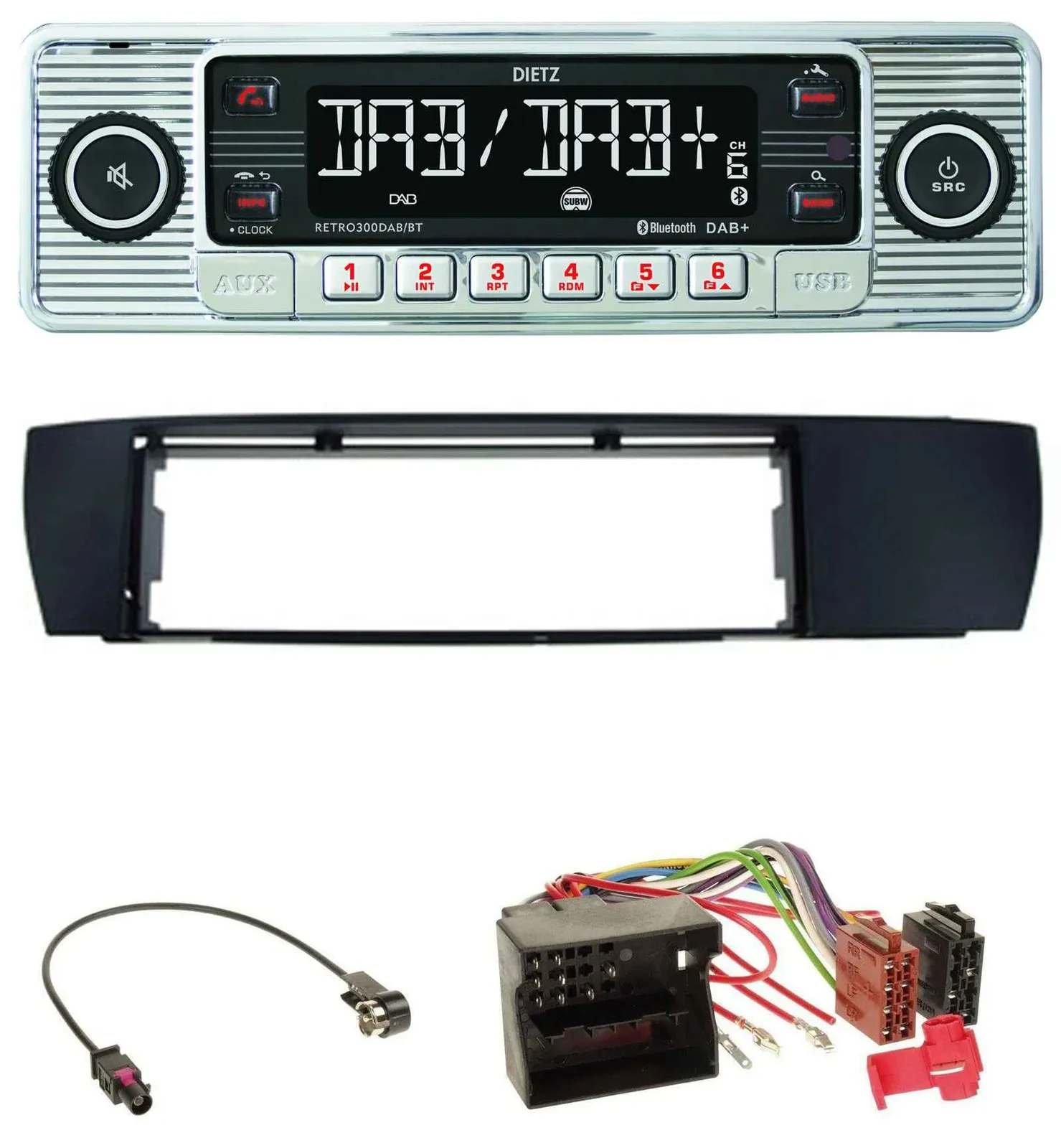 Dietz Bluetooth MP3 DAB USB Autoradio für BMW X3 (E83 2004-2010) seitlich